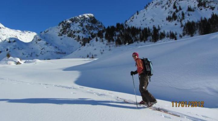 ski de randonnée en vanoise montée au refuge du Ruitor