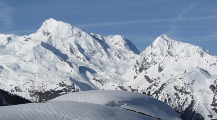 Le Mont Pourri 2eme sommet de la Vanoise vue de Saint Foy Tarentaise