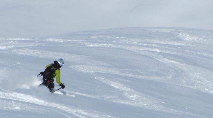 ski hors pistes descente sur le vallon de la Motte