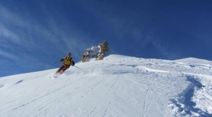 Ski hors piste au départ des Arcs - Vanoise