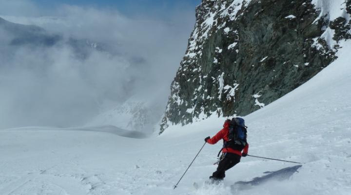 Descente sur le glacier du Geay.