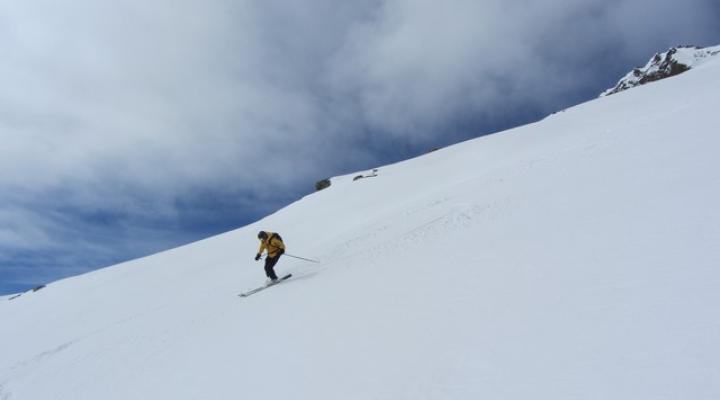 hors piste à Val d'Isère, descente du glacier du Montet