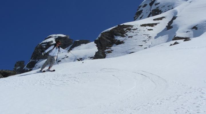 Ski de randonnée aux Arcs - Descente vers Peisey