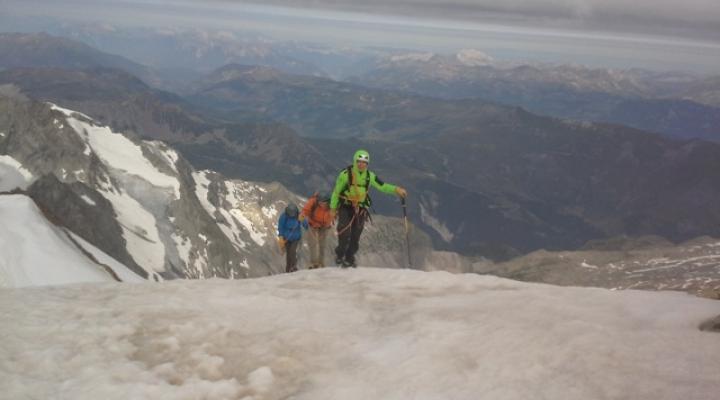 En arrvant eu sommet du Dome des GLaciers
