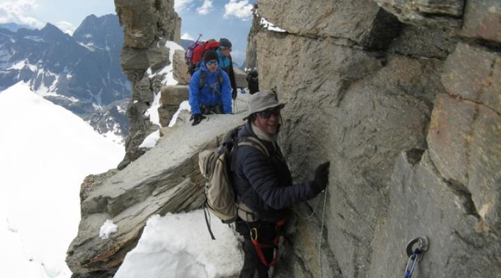 En arrivant au sommet du Grand Paradis