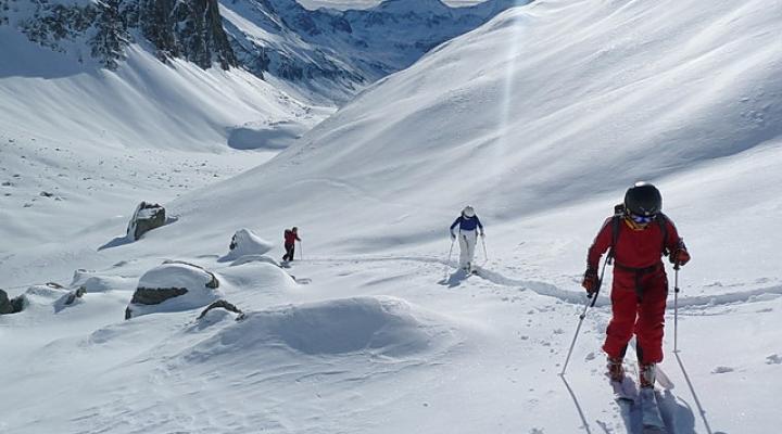Dans le vallon de la Commune au dessus du refuge du Mont Pourri.
