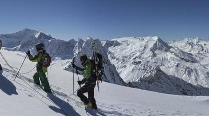 passage de la crête pour basculer sur le glacier du Cul du Nant.