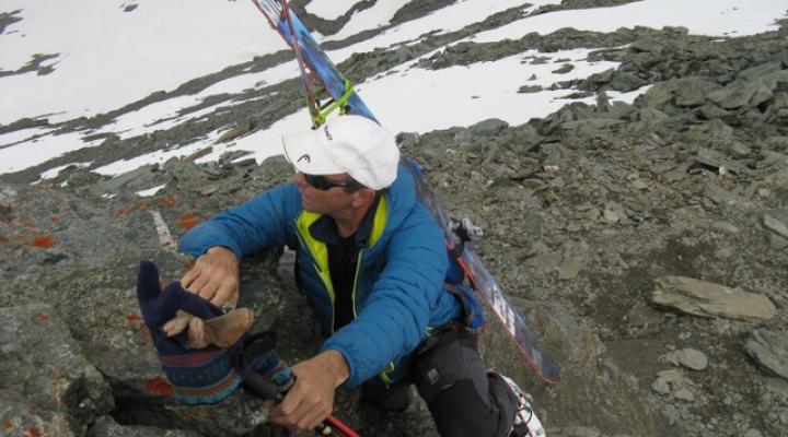 un passage rocheux sur l'arête