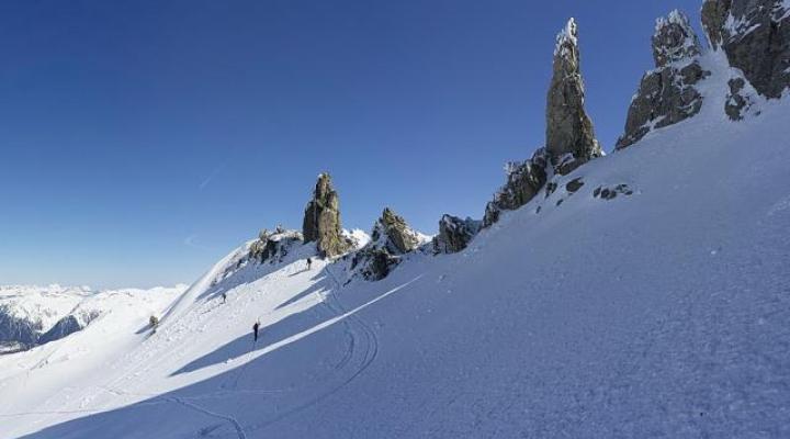 Le col Tutu, au pied de la Pierra Menta.