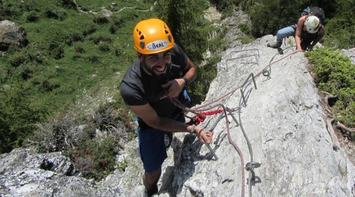 via ferrata des bettières avec le bureau des guides des arcs