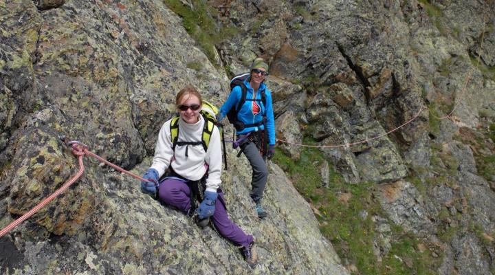 Dans le traversée des guides des Arcs pour retourner au refuge