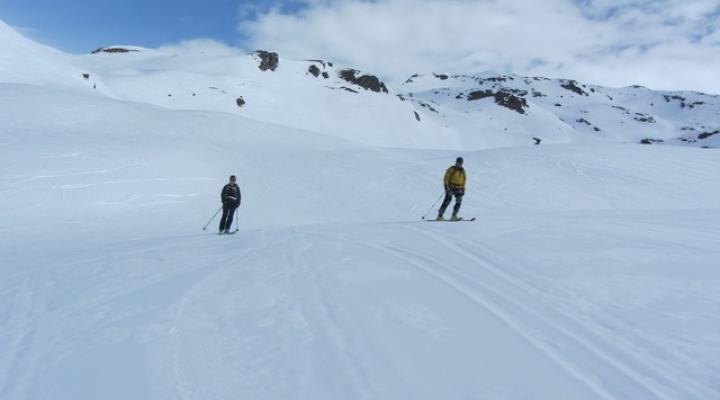 Hors piste à Sainte Foy Tarentaise face sud de Foglietta