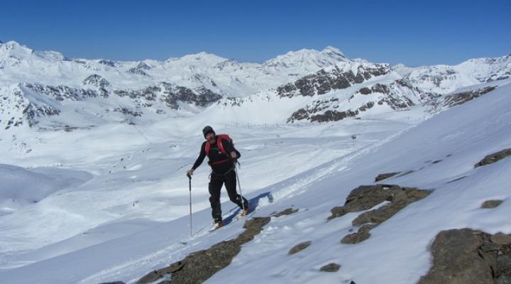 Départ du glacier du Pisaillas vers le col de l'Ouille Noire