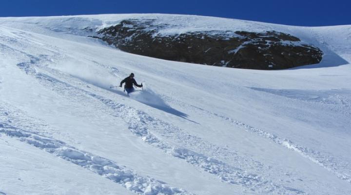 Hors piste rando au départ de Val d'Isère, glacier des Sources de l'Isère