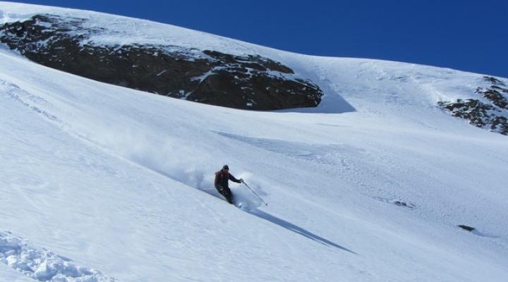 Hors piste rando au départ de Val d'Isère, glacier des Sources de l'Isère