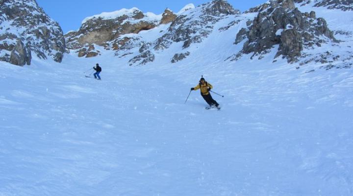 Ski de couloir à Tignes - guides des Arcs