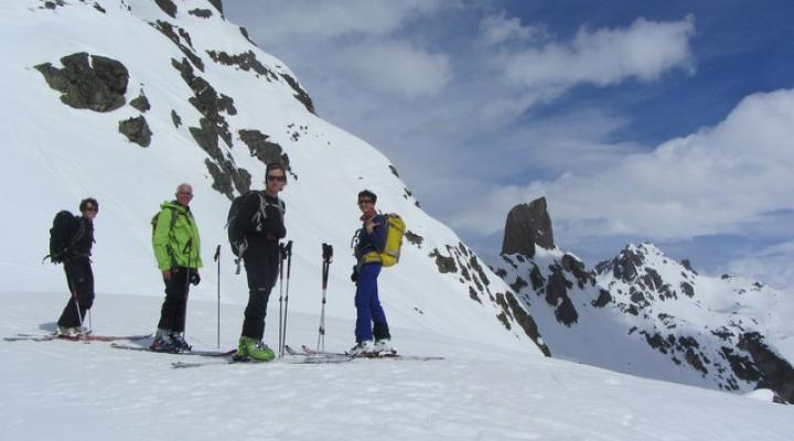 Ski de randonnée dans le Beaufortain, le col de la Charbonnière.
