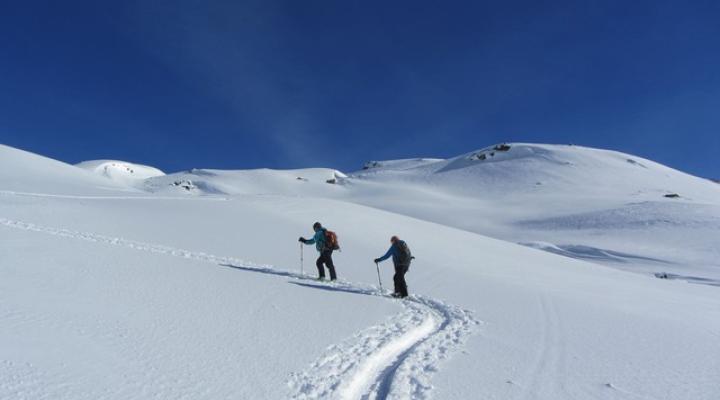Ski de randonnée vallée de Névache, montée à Roche Chateau