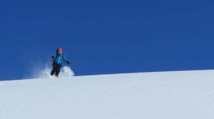 Ski de randonnée vallée de Névache, descente sur le refuge Ricou