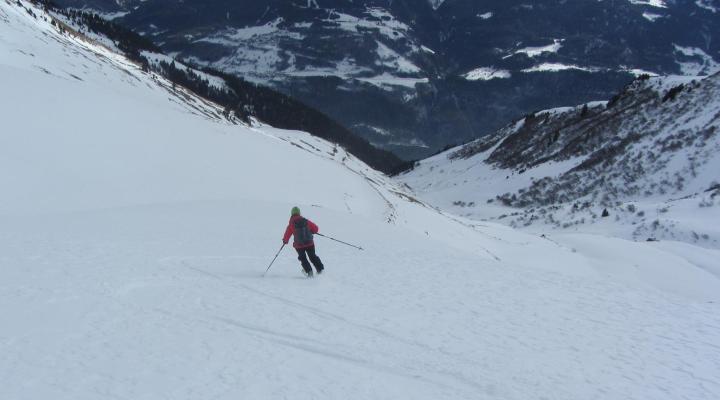 Ski de randonnée dans le Beaufortain - descente Croix de Bagnaz