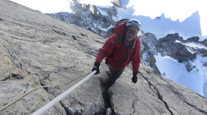 Dent du Géant cordes fixes en face nord