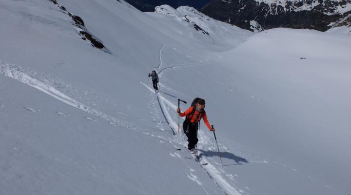 Neige poudreuse en haut