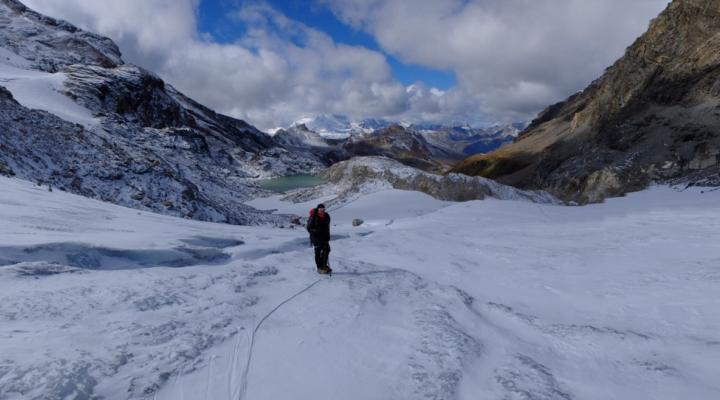 Sur le glacier de Rhemes Golette