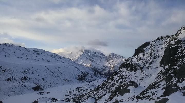 Le mont Pourri au lever du soleil.