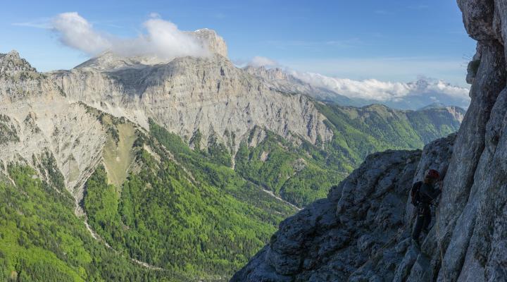 Dans la partie basse, début de la traversée vers le cable