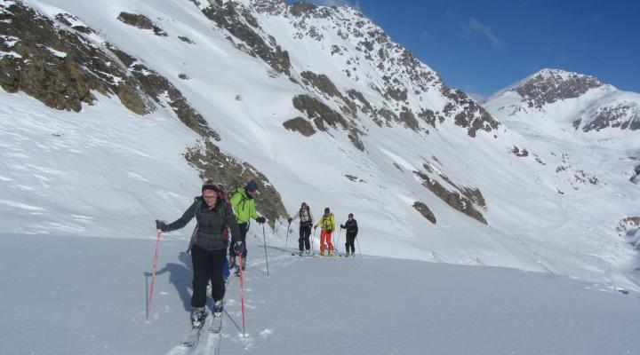 Ski de randonnée à Val d'Isère - montée à la Pointe de Bezin
