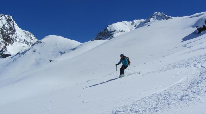 Ski de randonnée en haute Tarentaise. Descente col de Montséti