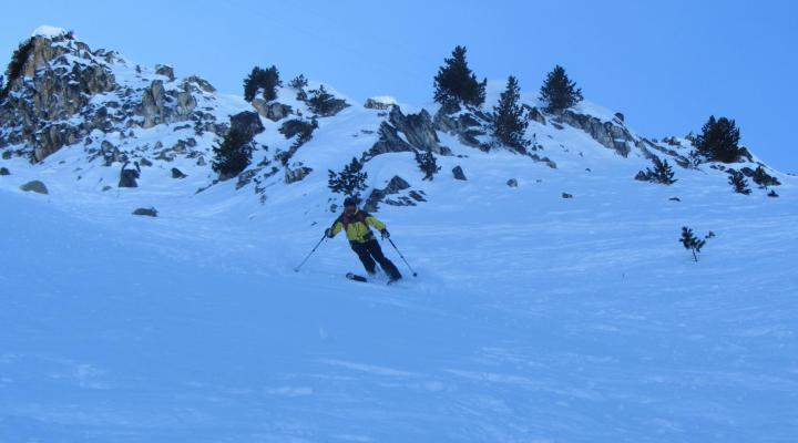 ski hors piste aux Arcs - Couloir de Comborsière