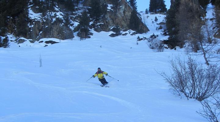 ski hors piste aux Arcs - Couloir de Chavonne