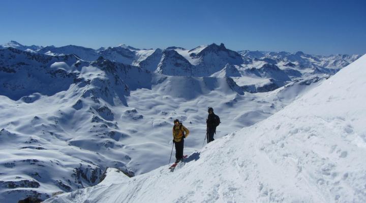 Hors piste à Tignes - départ du couloir du 3500