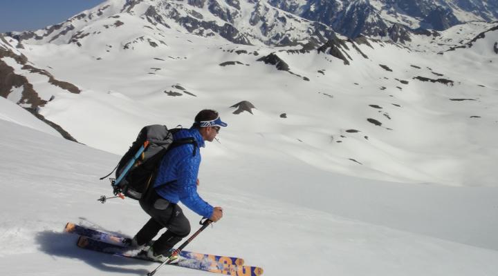 Belle neige à la descente