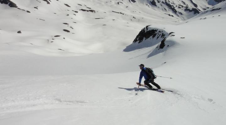 Belle neige à la descente