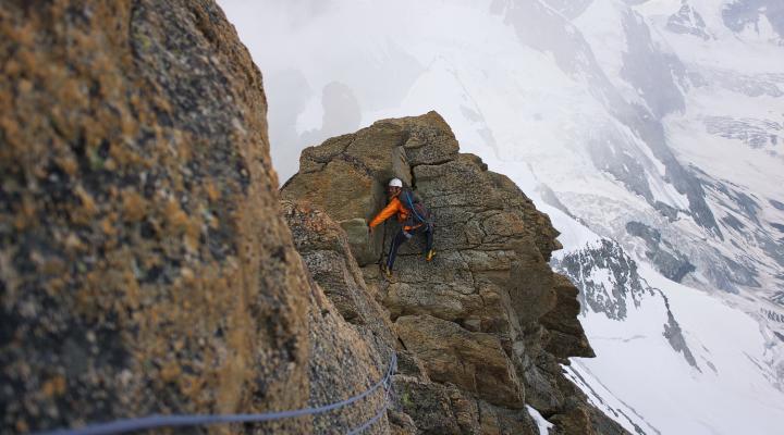 Un des très nombreux passage en dscente de la Rothorngrat