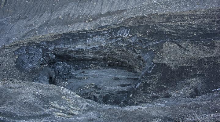 un effondrement sur le glacier de Pramort