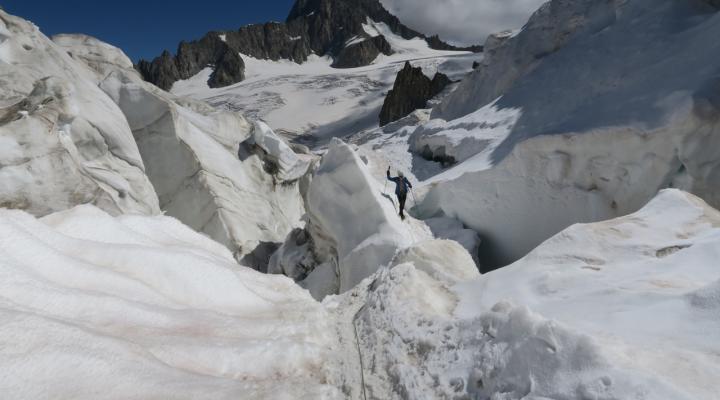 traversée du chaos de crevasses