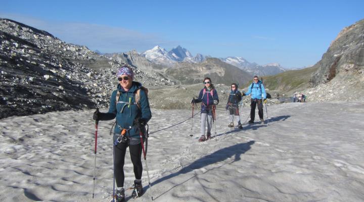 Randonnée glaciaire en Vanoise le glacier de Rhêmes Golette.