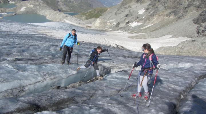 Randonnée glaciaire en Vanoise le glacier de Rhêmes Golette.