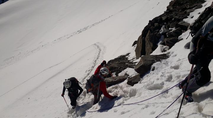 En arrivant sur l'arête