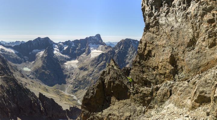 La traversée sous le carquois : très esthétique. L'Olan en arrière plan est omniprésent pendant cette course