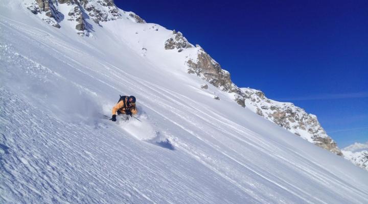 Ski hors piste à Val d'Isère - Couloir de la Table