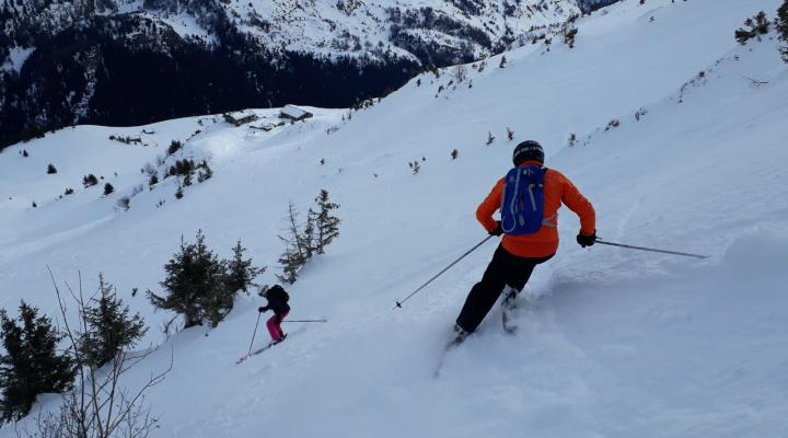 En vue des chalets de Couccet