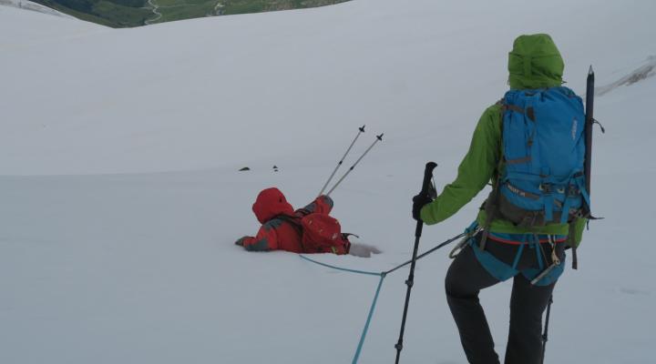 Visite d'une crevasse