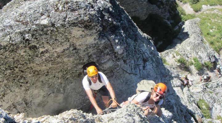 La via ferrata des Bettières à Peisey Vallandry