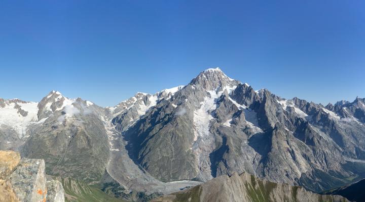 vue sur le mont Blanc depuis le sommet : impressionnante!