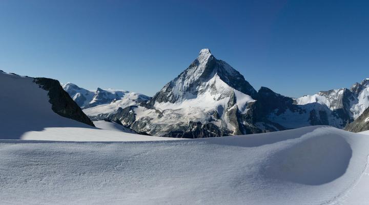 Du col Durand, vue sur le Cervin et la dent d'Hérens