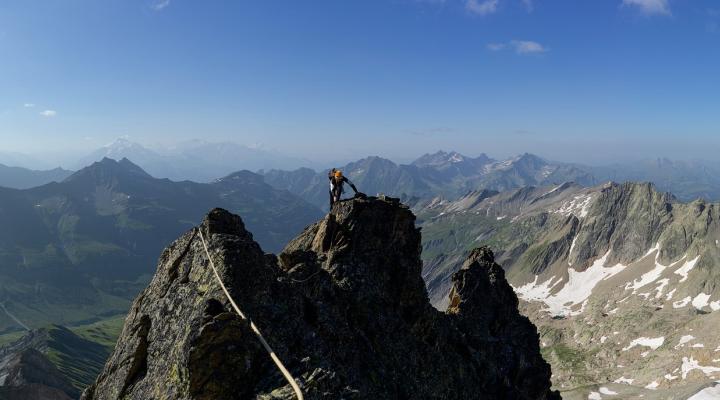 Tout près du sommet de l'aiguille de Bellaval.
